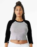 BELLA + CANVAS - Women's Micro Rib 3/4 Raglan Sleeve Baby Tee - 1200