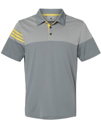 Men's Heathered 3-Stripes Colorblocked Polo
